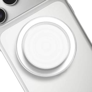 Transparent Magnetic Phone Grip Holder, Compatible for Magsafe Phone Grip, Collapsible Expandible Mobile Phone Grips Stand for iPhone 17 16 15 14 13 12 Series - Clear Opalescent