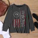 Womens Long Sleeve Shirt Pullover Tops, Loose Casual Crewneck T-Shirt Lightweight Sweatshirt (Black, M)