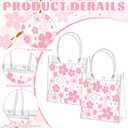 Tioncy 24 Pcs Cherry Blossom Clear PVC Gift Bags with Handle Transparent Sakura Goodie Treat Bags Cherry Blossom Party Favor Return Gift Wrap Tote for Snack Wedding Birthday Supplies, 8 x 8 x 3.15''