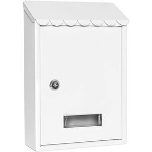 Mailboxes Wall Mount with Key Lock  Jssmst Small Mail Boxes Horizontal, 12.2 x 8.3 x 3.05 Inch, White New
