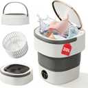 Portable Washing Machine - 3 Cleaning Modes & Deep Cleaning for Small Clothes, Collapsible Laundry (Gray)