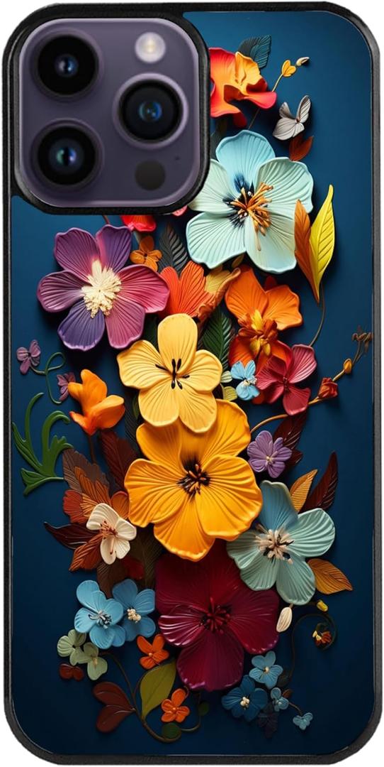 for iPhone 14 pro max Case - Colorful Floral Designed Phone Cases - TPU Phone Cases - Drop Protection
