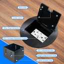 Recessed Floor Outlet Box with 20 Amp GFCI Tamper Resistant TR Receptacle Electrical Floor Outlet Kit (GFCI, Black)
