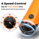 Casfuy 6-Speed Dog Nail Grinder - Newest Enhanced Pet Nail Grinder Super Quiet Rechargeable Electric Dog Nail Trimmer Painless Paws Grooming & Smoothing Tool for Large Medium Small Dogs (Orange)