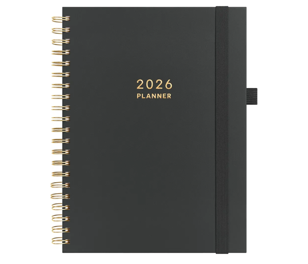 And Per Se 2026 Planner, A4 Size-Daily, Weekly & 18-Monthly Planner, Daily Schedule, Monthly Tabs, 100 GSM Thick Paper(Black)