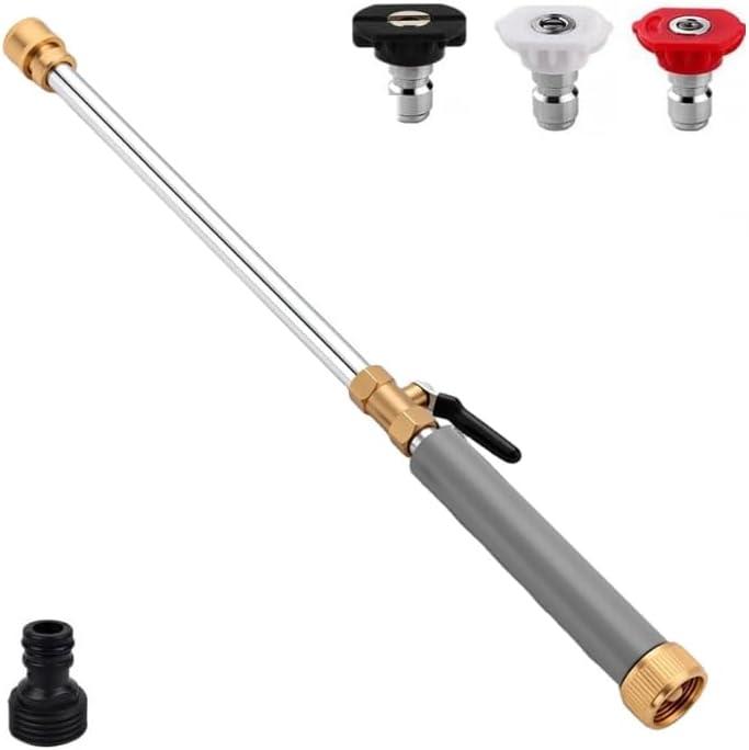 Jet Nozzle Power Washer for Garden Hose, Upgraded High Pressure Washer Wand with 3 Color-Coded Nozzles, Hydro Jet Power Washer for Car Washing, Window, Patio & Outdoor Cleaning