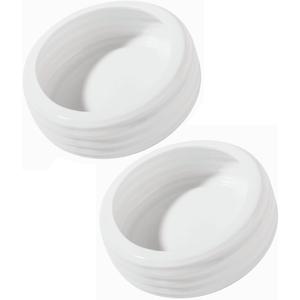Reptile Food Bowls Ceramic Round Reptile Water Food Dish, Pet Food Bowl for Lizards, Small Snakes, Young Bearded Dragons, Gecko Tortoise Spider (White, Medium-2Pack)