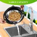 4-1 Colander with Mixing Bowl Set - Colander for Kitchen - Strainers and Colanders - Pasta Strainer - Bowl With Colander - Rice Strainer Fruit Cleaner Veggie Wash Kitchen Essentials, Black