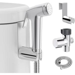 Handheld Bidet Sprayer for Toilet,Bidet Sprayer with Stainless Steel Hose for Feminine Wash & Muslim Shower,Adjustable Water Pressure Bidet Faucet Cloth Diaper for Baby Wash (Brushed Nickel)