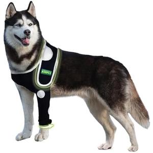 Dog Elbow Brace Protector Prevents Elbow Hygroma, Dysplasia, Arthritis, Elbow Calluses, Pressure Sores and Shoulder Dislocation, With Reflective Material Makes Night Activities Safer- Left Leg L