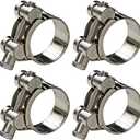 AKIHISA 4 Pack 36-39mm ID Range T-Bolt Hose Clamp,304 Stainless Steel Adjustable Heavy Duty Pipe Strap Clamps(1.41-1.53 Inch)
