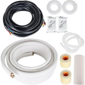 findmall 50FT Air Conditioning Tubing Hose Extension 3/8 and 5/8 Inch Twin Insulated Copper Hoses Fit for Mini Split Air Conditioner