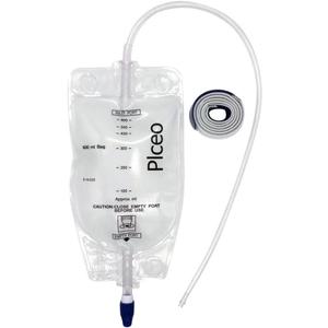 Clear 600mL Urine Drainage Bag 20" Silicone Tube Twist Drain Valve (2) | Nephrostomy Drainage Bag