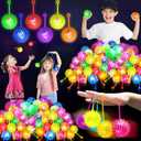 24PCS Light Up Ball, Bouncy Balls for Kids, 6 Colors LED Flashing Squeaky Ball, 2.55inch Light Up Toys, Fidget Sensory Toys, Glow in The Dark Party Favors for Teens, Adults, Children