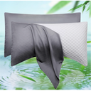 Cooling Side Sleeper Pillow Cases Queen Size Set of 2 - Curved Rayon Derived from Bamboo Pillowcase Cover- Breathable Silky Soft Pillowcase for Hot Sleepers Hair and Skin 20 * 30 Inches Dark Grey