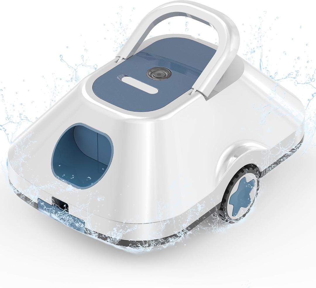 Robotic Pool Cleaner,Automatic Pool Cleaner with 210-Mins Runtime,Pool Vacuum for Above Ground & Inground Pools,Easy Retrieve,Smart Planning,Coverage up to 2200 Sq.Ft,Sky Aqua