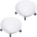 PATIKIL Planter Caddy with Wheels, 2 Pack 16 Inch Heavy Plant Stand with Universal Wheels Rolling Plant Mover Round Pot Trolley for Indoor Outdoor, White