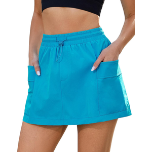 luvamia Skorts for Woman High Waisted Pull On Elastic Waist Cargo Pockets Quick Dry Hiking Tennis Sports Skirt Shorts S