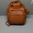 Semlade Leather Diaper Bag Backpack - Baby Essentials Travel Baby Bag, Multi function, Water Resistant, with Changing Pad, Stroller Straps & Pacifier Case – Unisex, Light Brown