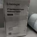 Linenspa Memory Foam Mattress Topper, Queen Size - 3 Inch Gel Infused Memory Foam - Plush Feel - Cooling and Pressure Relieving - CertiPUR Certified