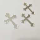 10pcs Acrylic Baptism Cross Cake Topper, Mirror Cross Cake Decor, Gold Holy Communion (4'', Silver Mirror)