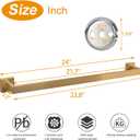 TocTen Bath Towel Rack - Square Base Thicken SUS304 Stainless Steel Towel Bar for Bathroom, Bathroom Accessories Towel Rod Heavy Duty Wall Mounted Towel Holder. (Brushed Gold, 24)