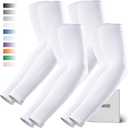 GOUNOD Arm Sleeves for Men Women,Compression Sleeves to Cover Arms for Men Working,Sun Sleeves for Men UV Protection (White)