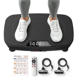 Vibration Plate for Lymphatic Drainage, Vibration Plate Exercise Machine with Workout Guide, 400Lbs Capacity Shake Plate, Whole Body Workout Vibrating Platform for Toning, Weight Loss