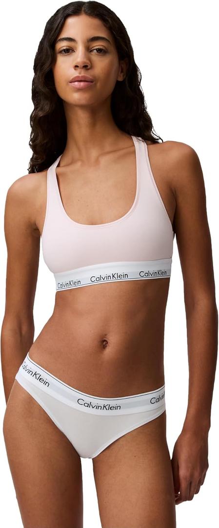 Calvin Klein Womens Modern Cotton Unlined Wireless Bralette (Small, Nymph's Thigh)