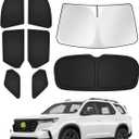 Sunshades for 2023-2025 2026 Honda Pilot Accessories Windshield Sun Shade Side Rear Window Shade Cover Sun Visor Shield Privacy Protection Keep Vehicle Cool Black 8PCS