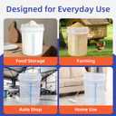 Plastic 5 Gallon Buckets with Scales, Food Grade Plastic Pail, Heavy-Duty, BPA-Free Container with Lids & Handles, Easy Stacking for Home/Commercial Use (2 sets each of : 5Gal 1 Qt, 3 Qt, 5 Qt, 10 Qt)