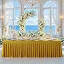 Wish Care Gold Satin Table Clothes for 8 Foot Rectangle Tables - 8FT Wrinkle Resistant Glitter Rectangle Tablecloths, Party Table Covers for Wedding Banquet, Baby Shower, Birthday, Holiday Dinner