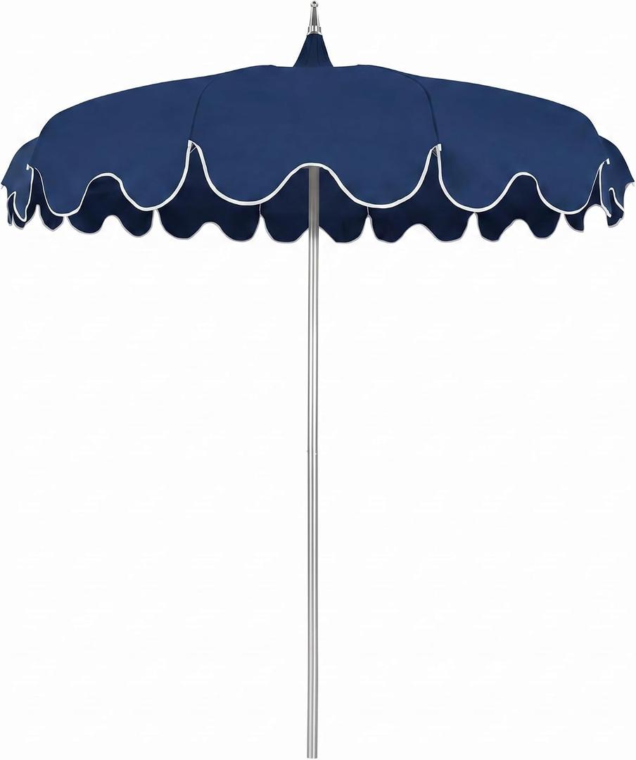 7Ft Patio Pagoda Umbrella, UV Protect Pool Umbrellas with Heavy Duty Pole, Outdoor Umbrellas for Patio, Curved-shaped Umbrella Ribs, Carry Bag