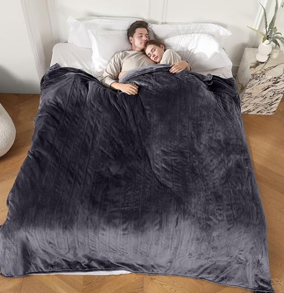 Electric Blanket Heated Blanket King Size, Super Soft Cozy Upgraded Flannel Heating Blanket Dual Control with 5 Heating Levels & 10 Hours Auto Off, Overheat Protection, 100" x 90", Lavender