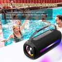 Portable Bluetooth Speaker with 20W Deep Bass, Waterproof Wireless Outdoor Speaker with Colorful LED Lights, TWS Pairing, Loud Speaker for Party, Beach, Travel & Home (Black)