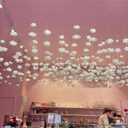 42 Pcs 3.28 ft White Rose Flower Garland Hanging Artificial Wedding Flowers Ceiling Vine Decor Fake Floating Floral Garlands with Hooks for Wall Wedding Backdrop Bachelorette Bridal Shower Party
