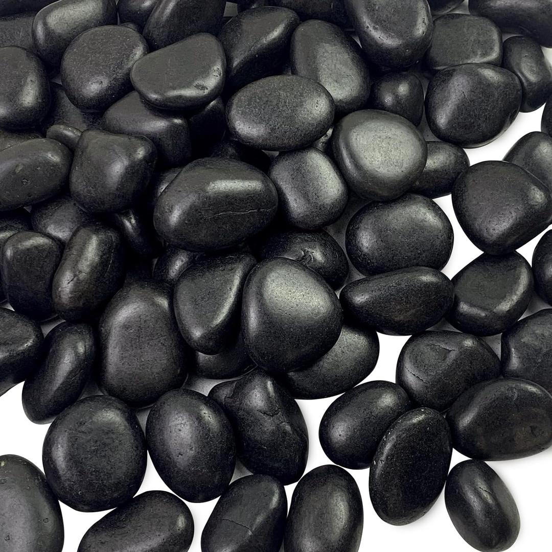 5 lbs Black Pebbles for Indoor Plants, 1-2 Inch Decorative Black River Rocks for Plants, Garden Landscaping, Vase, Yard Walkway, Paving and Outdoor Decorative Stones