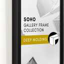 Americanflat 11x22 Newspaper Frame with Polished Plexiglass - Display for Assorted Media Articles - Soho Collection - Gallery Style Deep Molding Picture Frames for Wall Display - Black