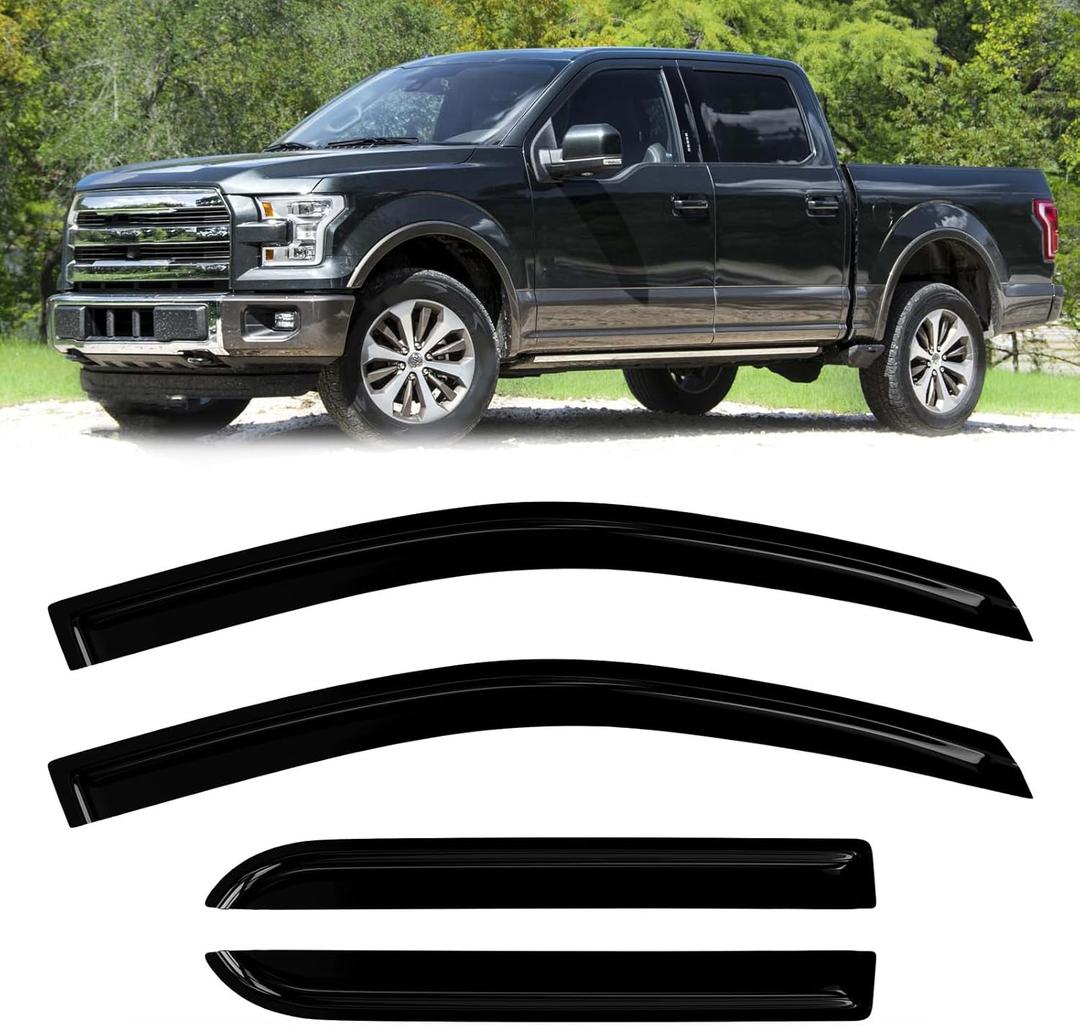 Fullux rainguards Compatible with 2015-2023 F150 Supercrew rainguards
