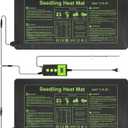 2 Pack Seedling Heat Mat 10X20.75`` with Thermostat Durable Waterproof Warm Hydroponic Plant Heating Pad with Temperature Control Auto Off Timer for Seed Starting Germination Plant Propagation