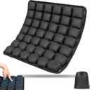 LeMotech Travel Seat Cushion for Airplane, Press-Type Air Inflatable Cushion, Portable Ergonomic Comfort with Non-Skid Bottom for Long Flights, Office, Camping, Wheelchair, Travel, Driving