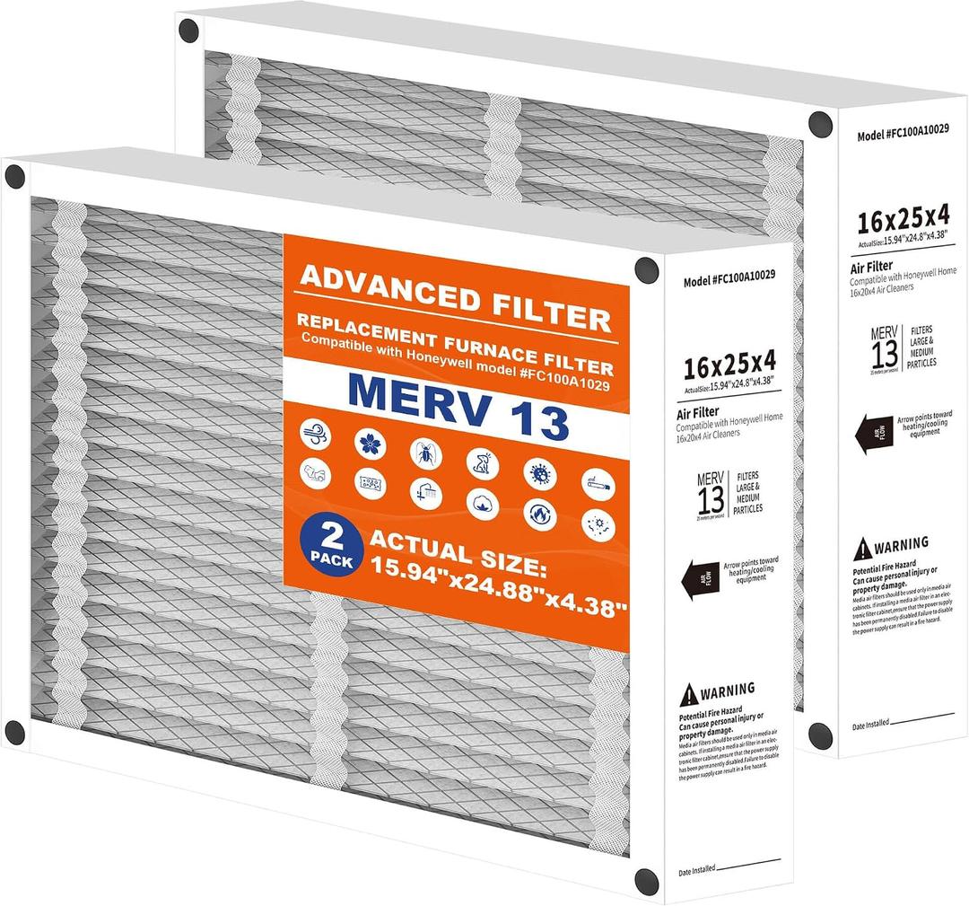 Honeywell 16x25x4 in. HVAC Furnace Replacement Air Filter FC100A1029