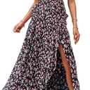 BTFBM Summer Dresses for Women 2026 Casual Spring Floral Sleeveless Ruffle Boho Cocktail Wedding Guest Party Midi Dress, L