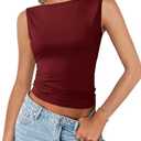 Imily Bela Womens Going Out Casual Tank Tops 2025 Trendy Summer Basic Sleeveless Backless T Shirts Cute Slim Fit Y2K Tee