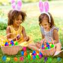 LEASEN 24 Pack Easter Egg Fillers with Plush Bunny Toys Inside, Easter Eggs Filled with Plush Toys Inside, Mini Bunny Stuffed for Easter Hunt, Easter Party Favor, Basket Stuffers Fillers