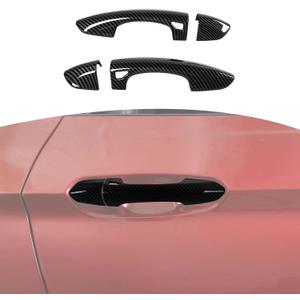 for Mustang Door Handle Cover Trim Cap Protector for Ford Mustang 2015-2023 Black Carbon Fiber Exterior Accessories 2pcs