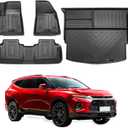 Custom Fit for 2019-2024 2025 Chevrolet Blazer Floor Mats and Cargo Liner Chevy Blazer Accessories All Weather Rubber Protection Mat (Floor Mats+Cargo Liner)