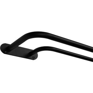 EXCLUSIVE HOME Fetter Wrap Around Double Curtain Rod, Matte Black, 52"-72"