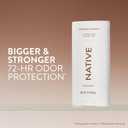 Native Aluminum Free Deodorant, Coconut & Vanilla, Large Size Stick, 72 Hour Odor Control, for Women & Men, Contains Naturally Derived Ingredients, 3.1 oz