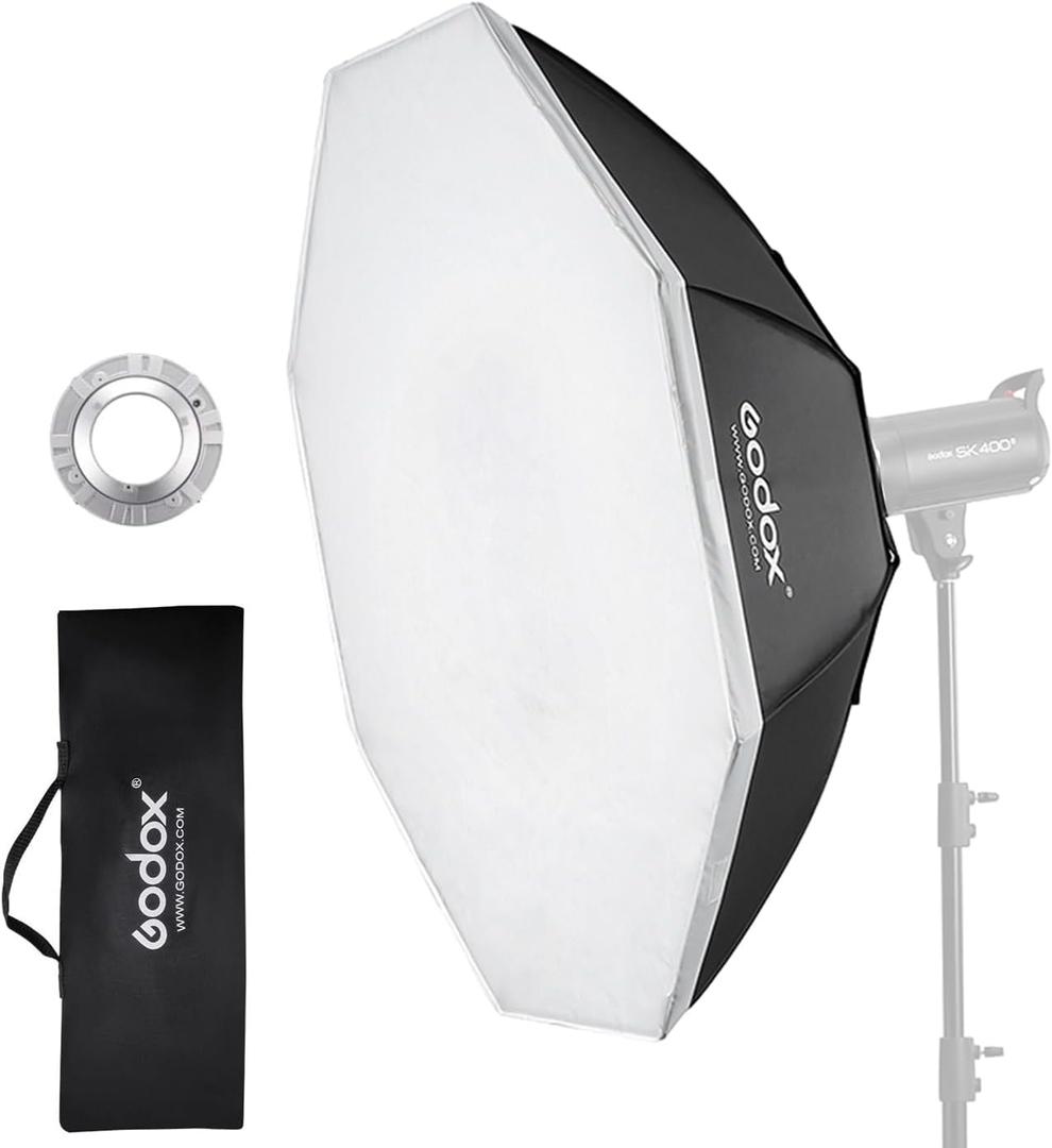 Godox Octagon Softbox 37 inch/95cm, Bowens Mount Soft Box Diffuser and Modifier Octabox for Photo Studio Strobe Flash Monolight Video Light Portraits Product Photography Lighting